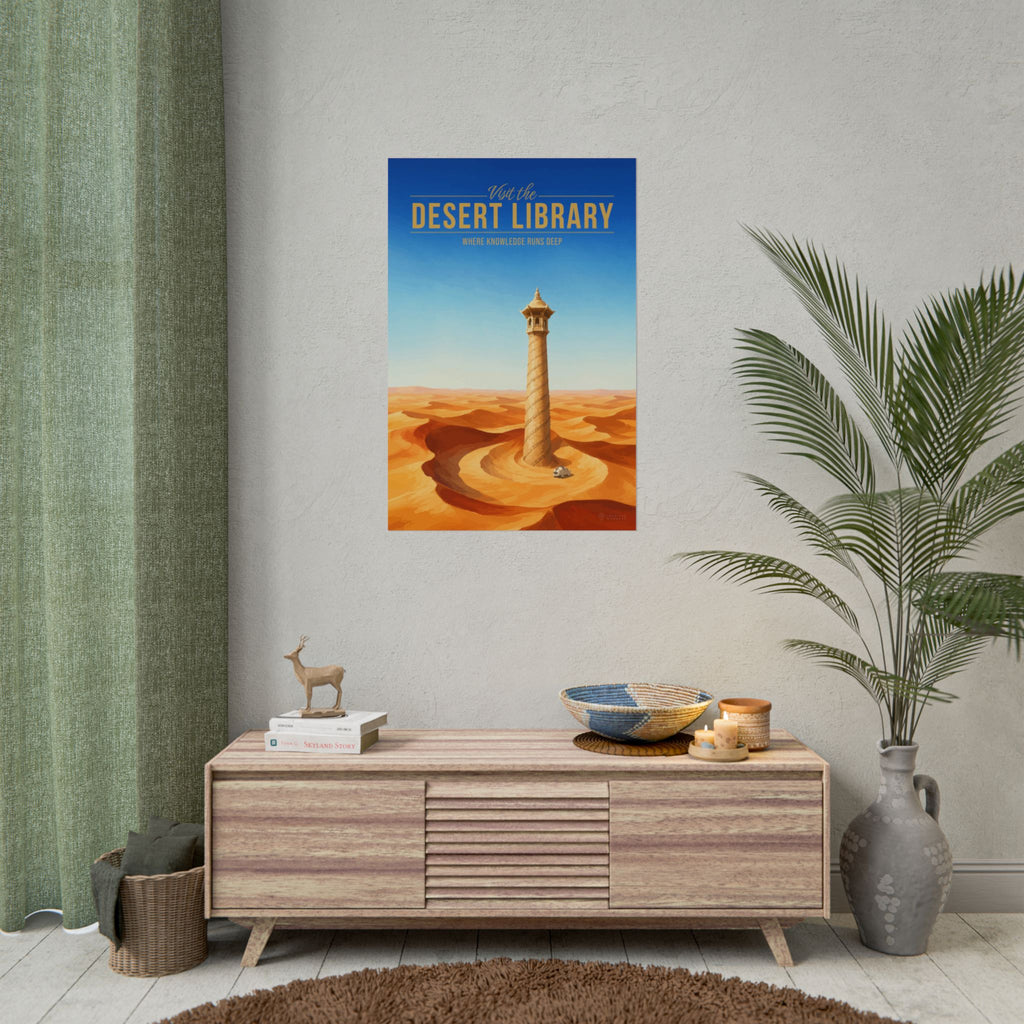 Desert Library Travel Poster