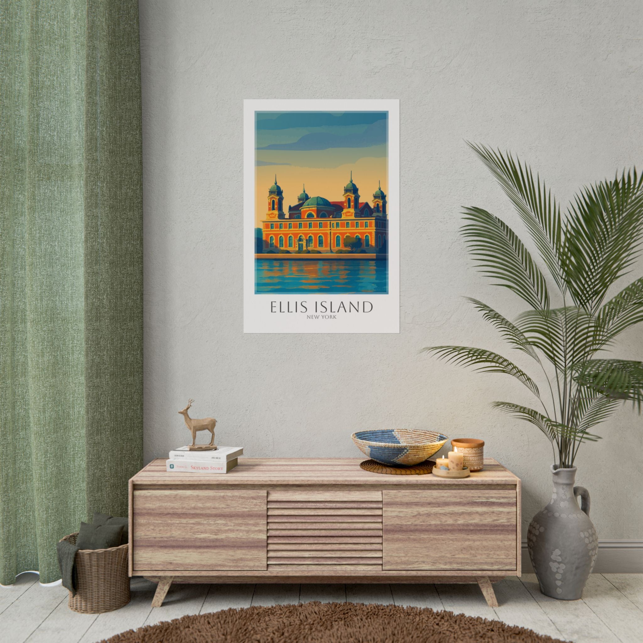 Ellis Island Travel Poster