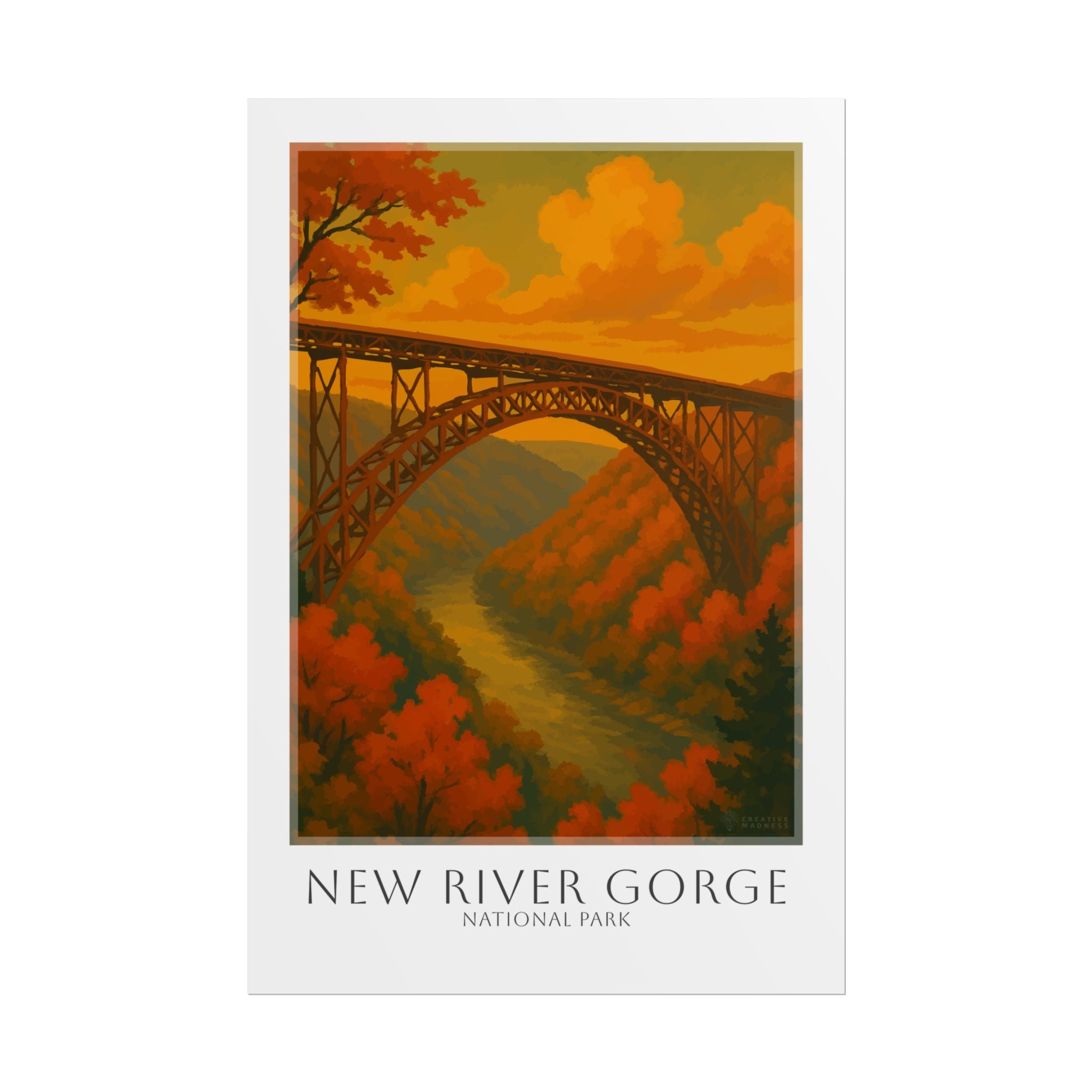 NEW RIVER GORGE  * Travel Poster * National Park Wall Art