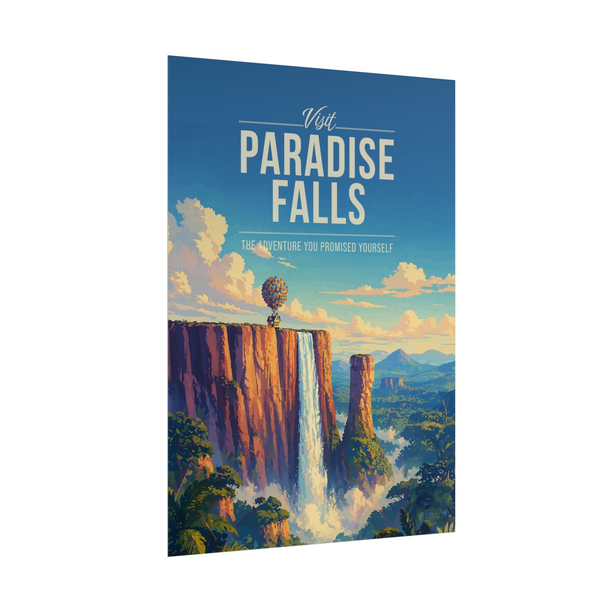 Paradise Falls Travel Poster