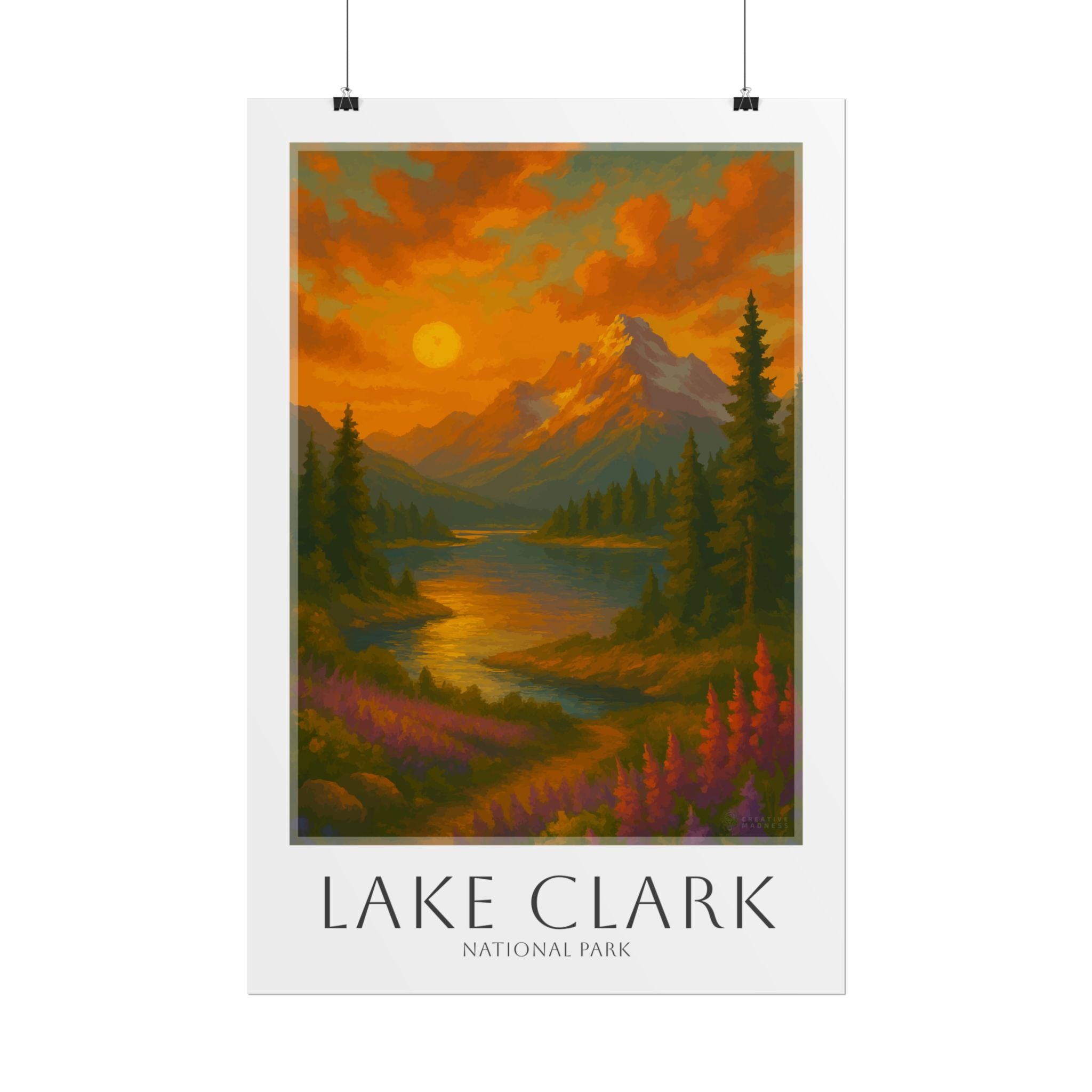 LAKE CLARK * Travel Poster * National Park Wall Art