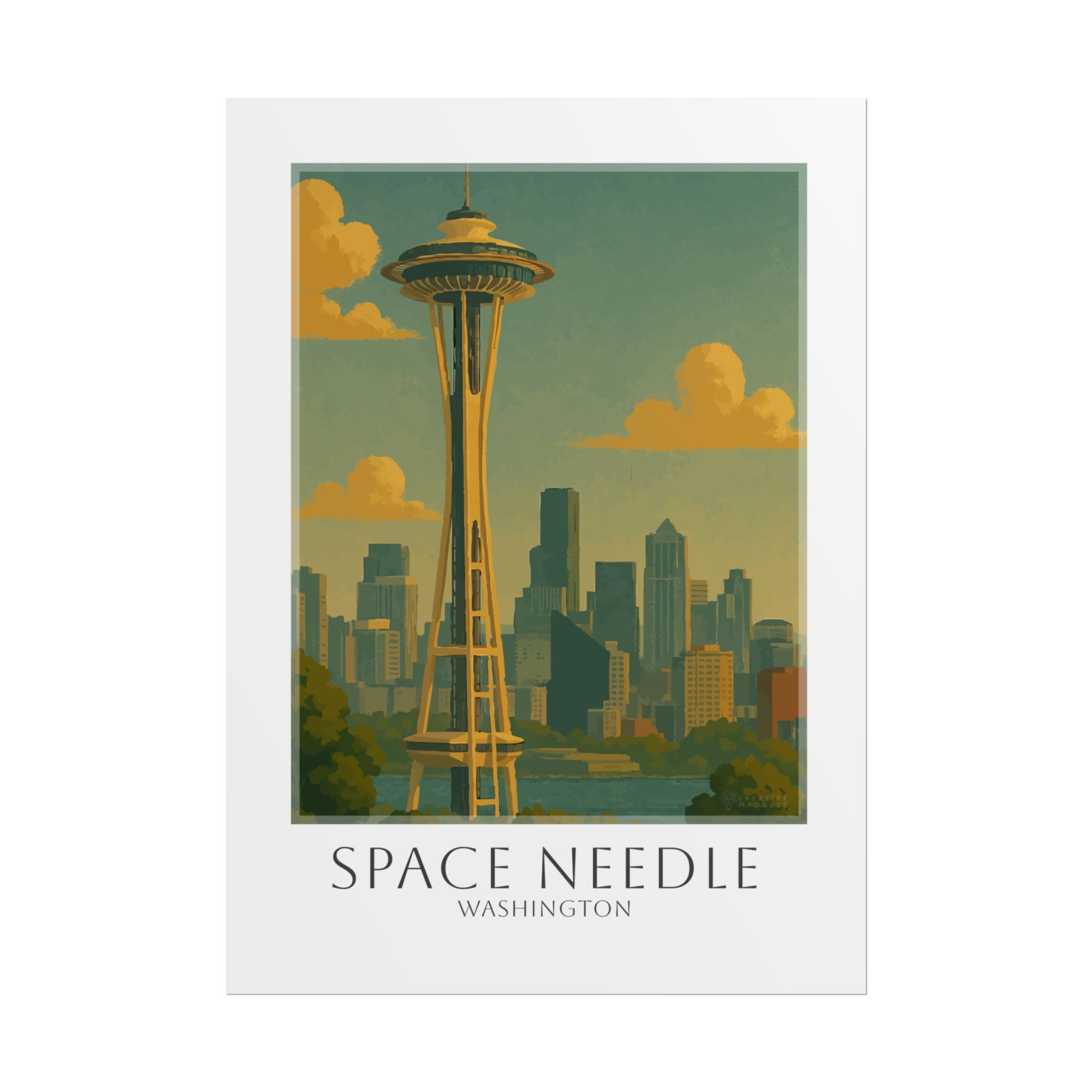 Space Needle Travel Poster