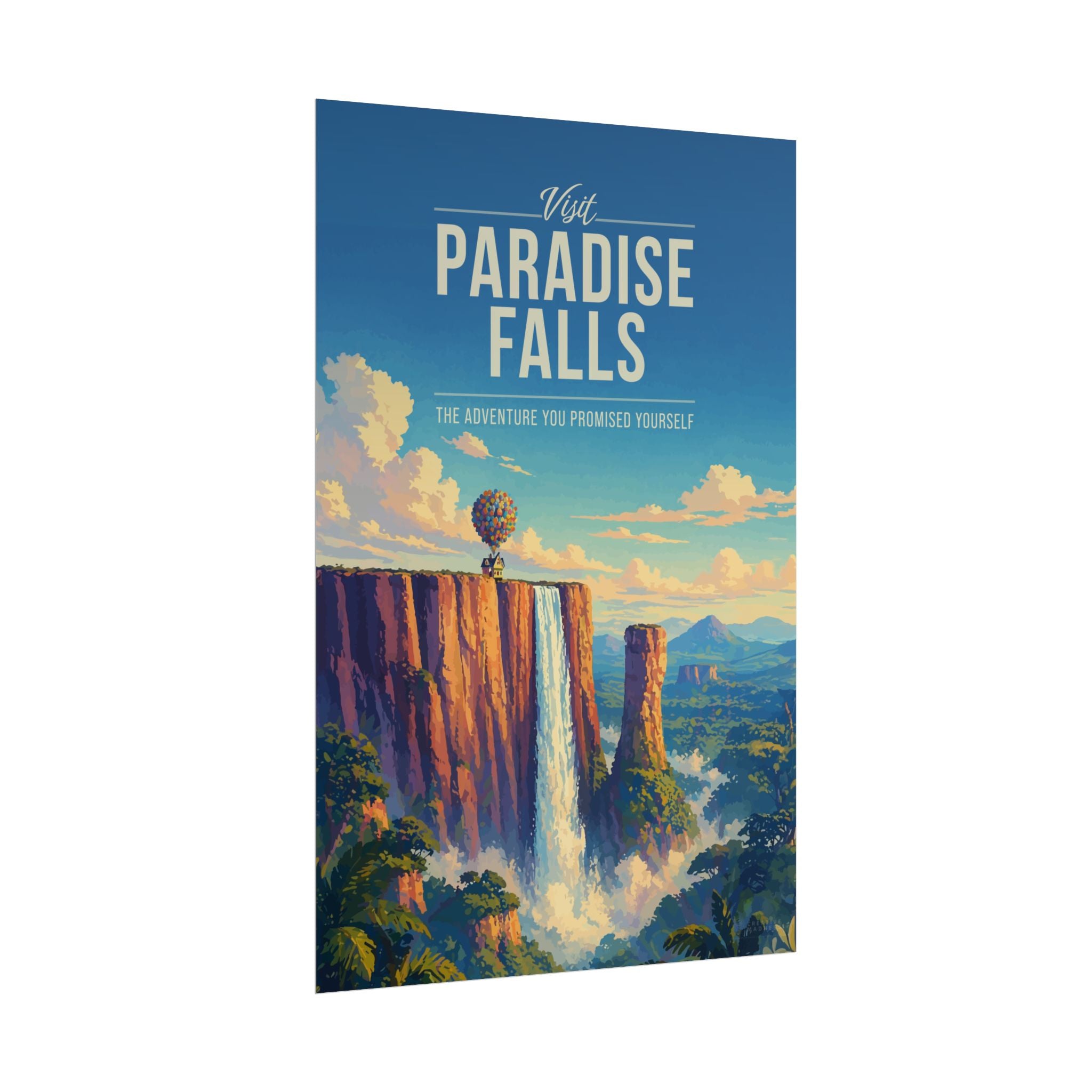 Paradise Falls Travel Poster