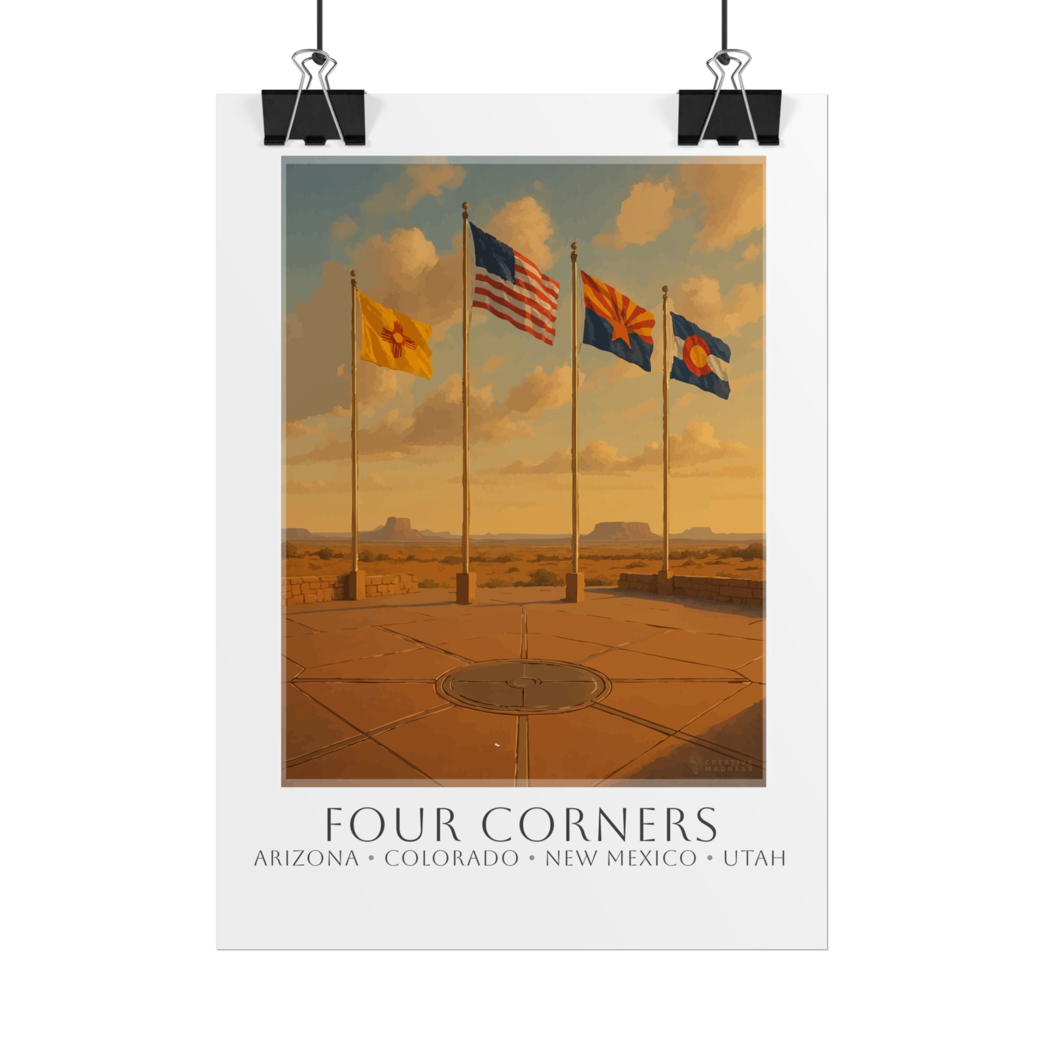 Four Corners Travel Poster