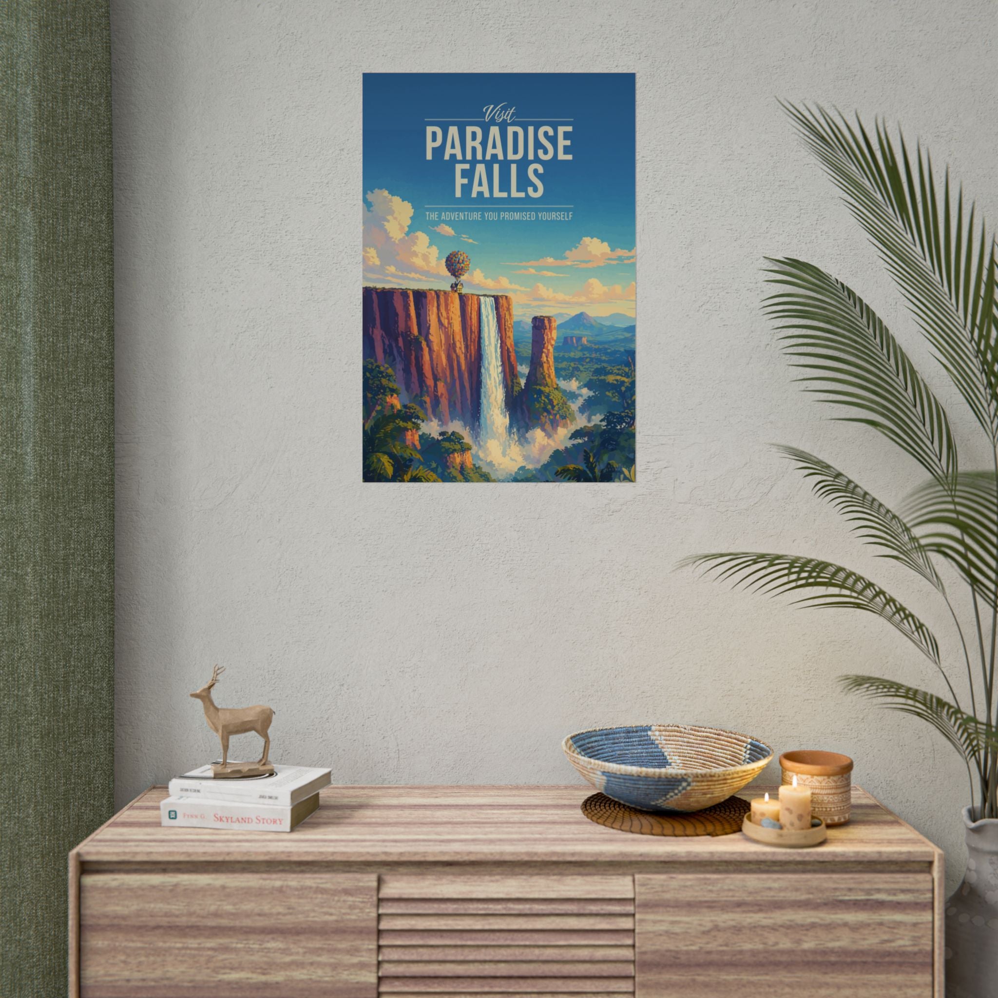 Paradise Falls Travel Poster