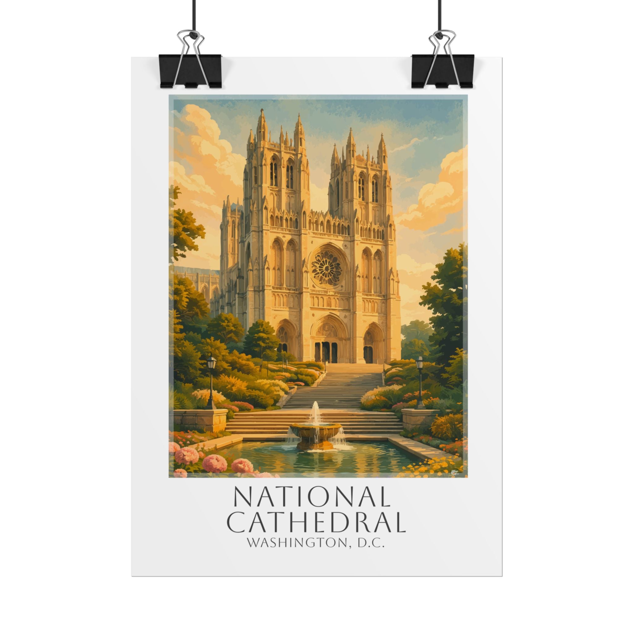 National Cathedral Travel Poster