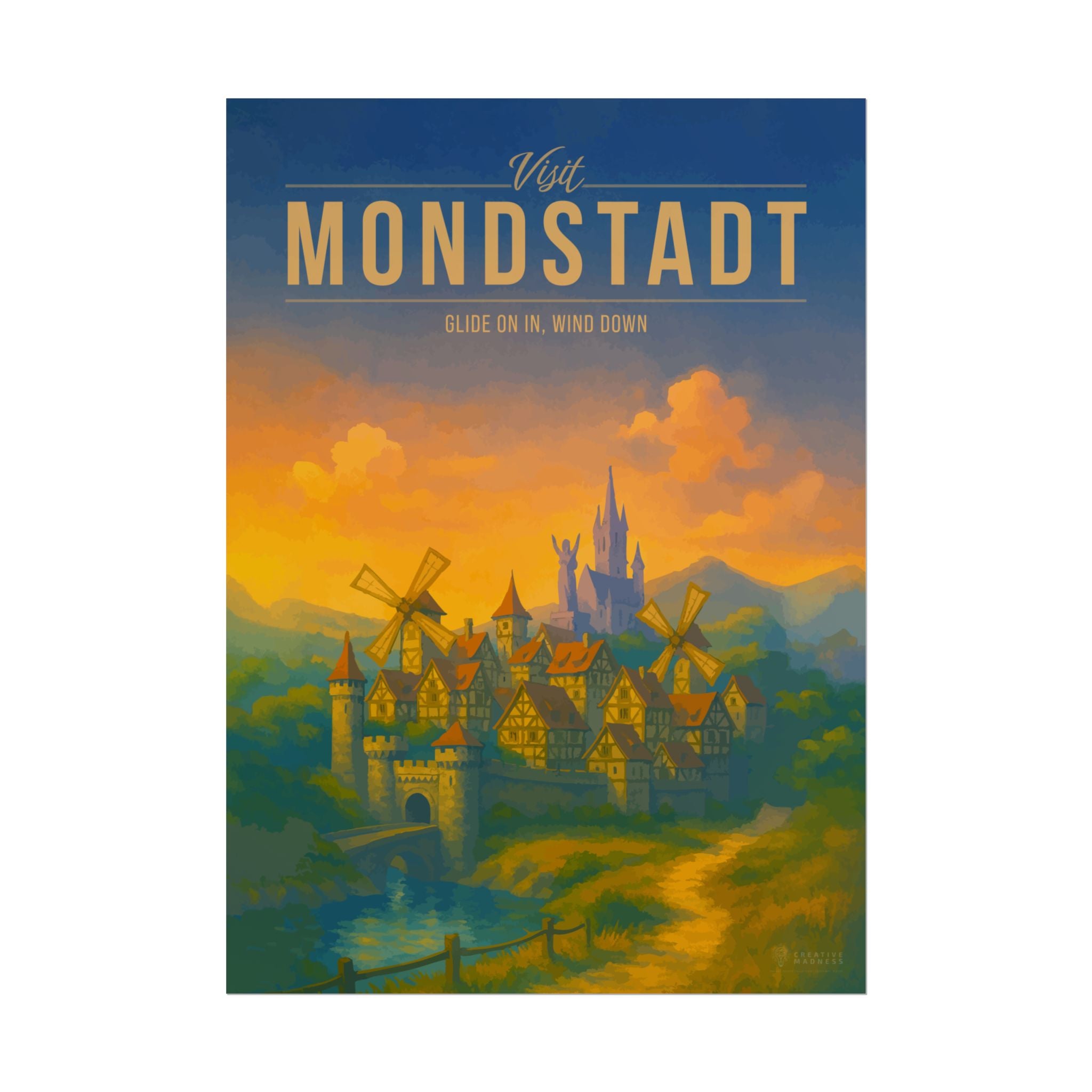 MONDSTADT * Travel Poster * Impactful Fantasy Wall Art
