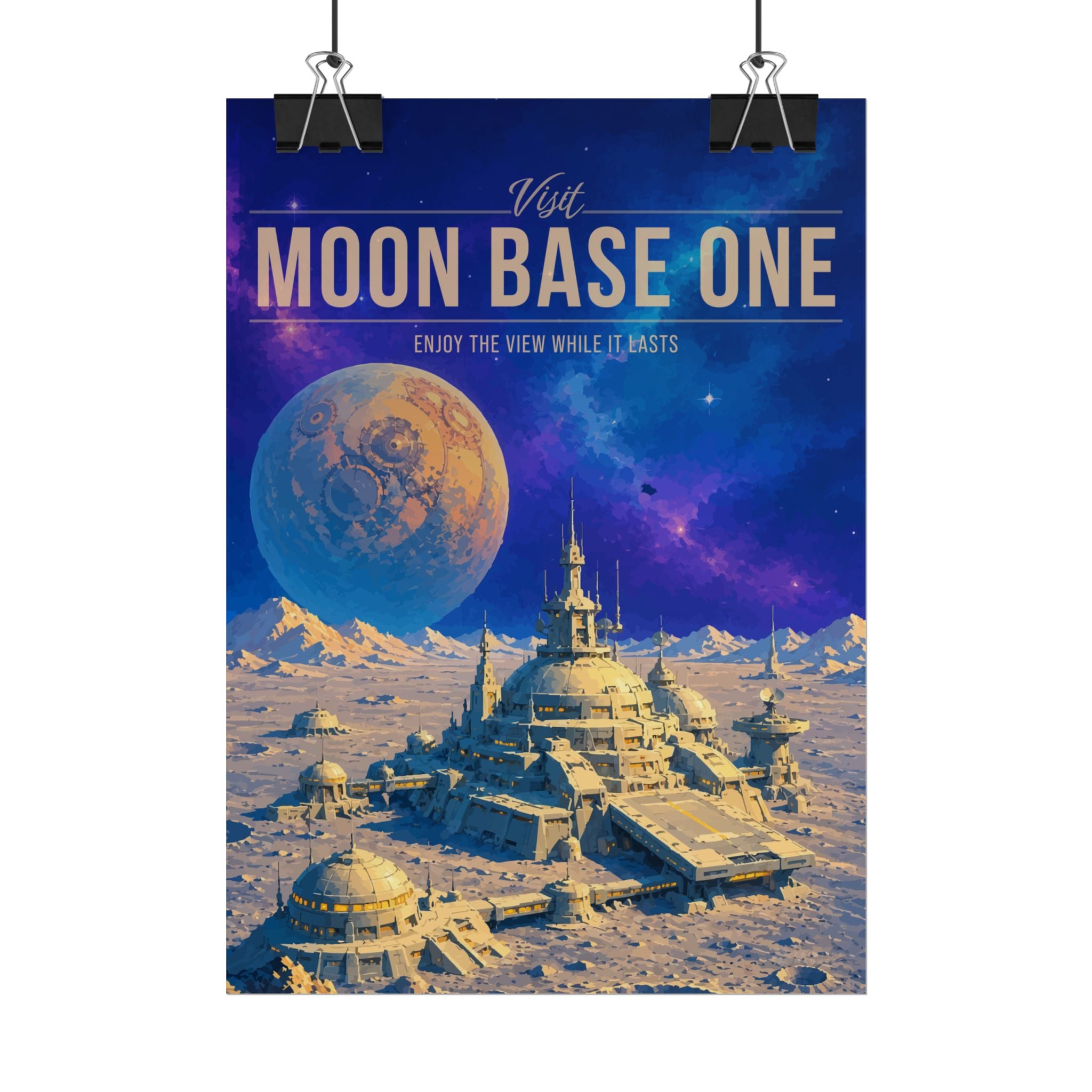 Moon Base One Travel Poster