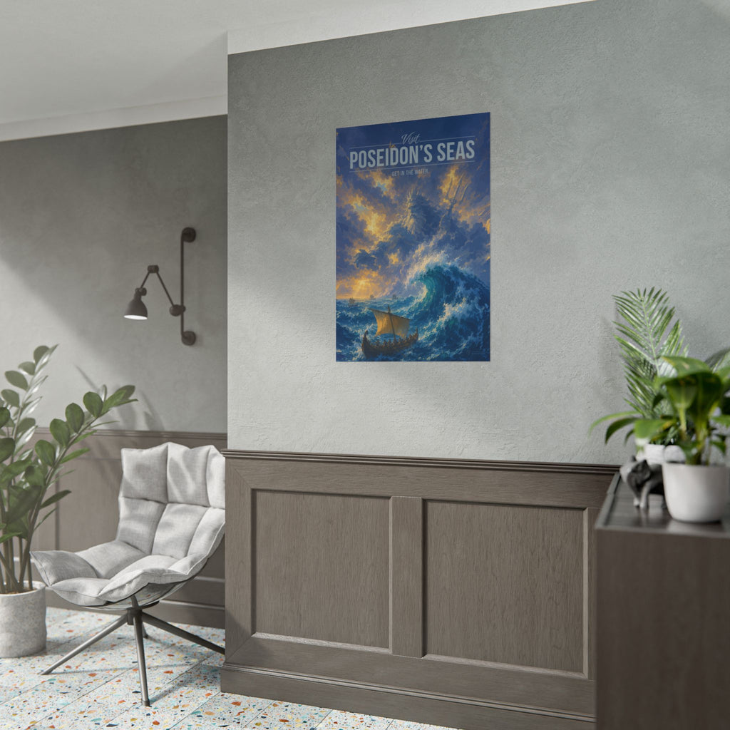 Poseidons Seas Travel Poster