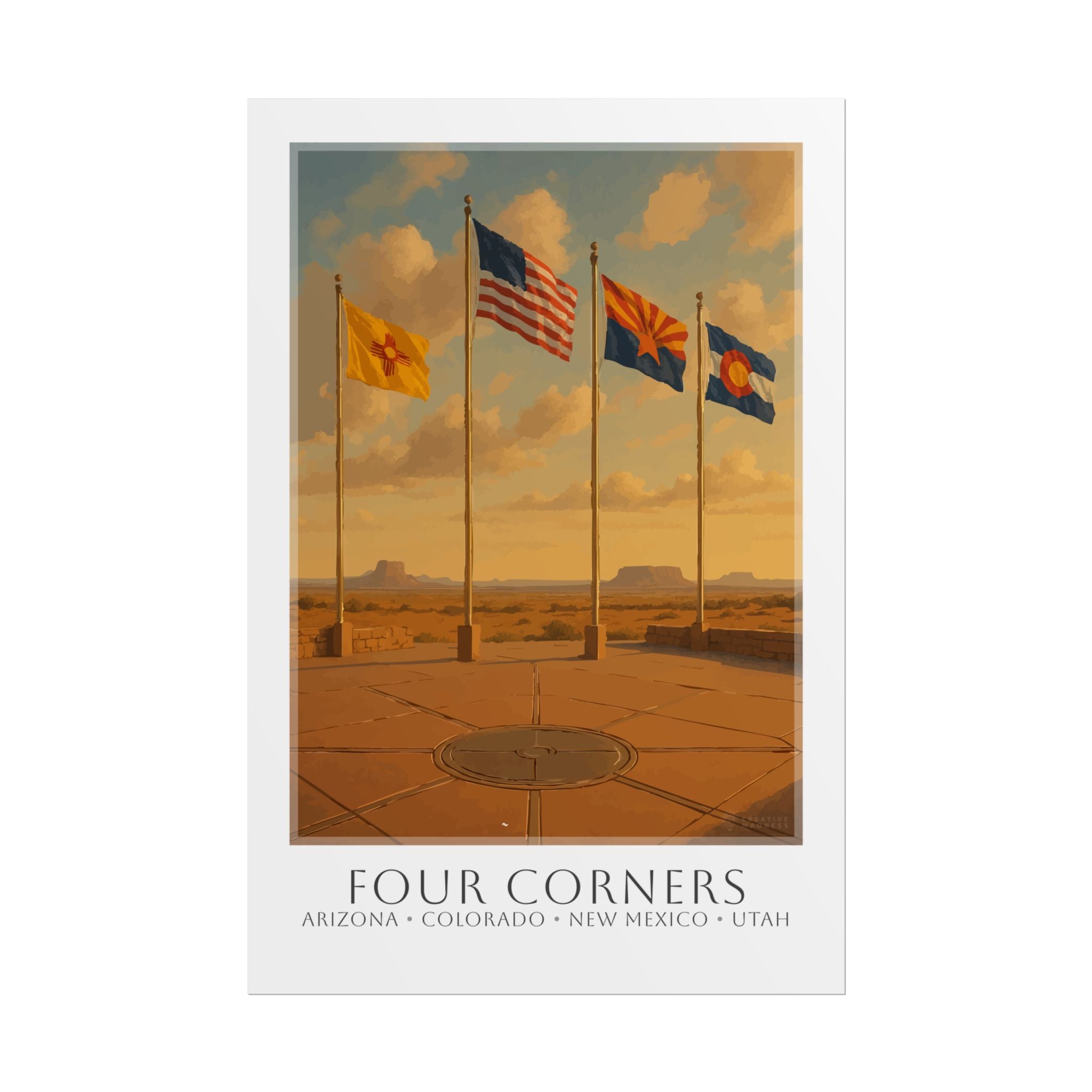 Four Corners Travel Poster