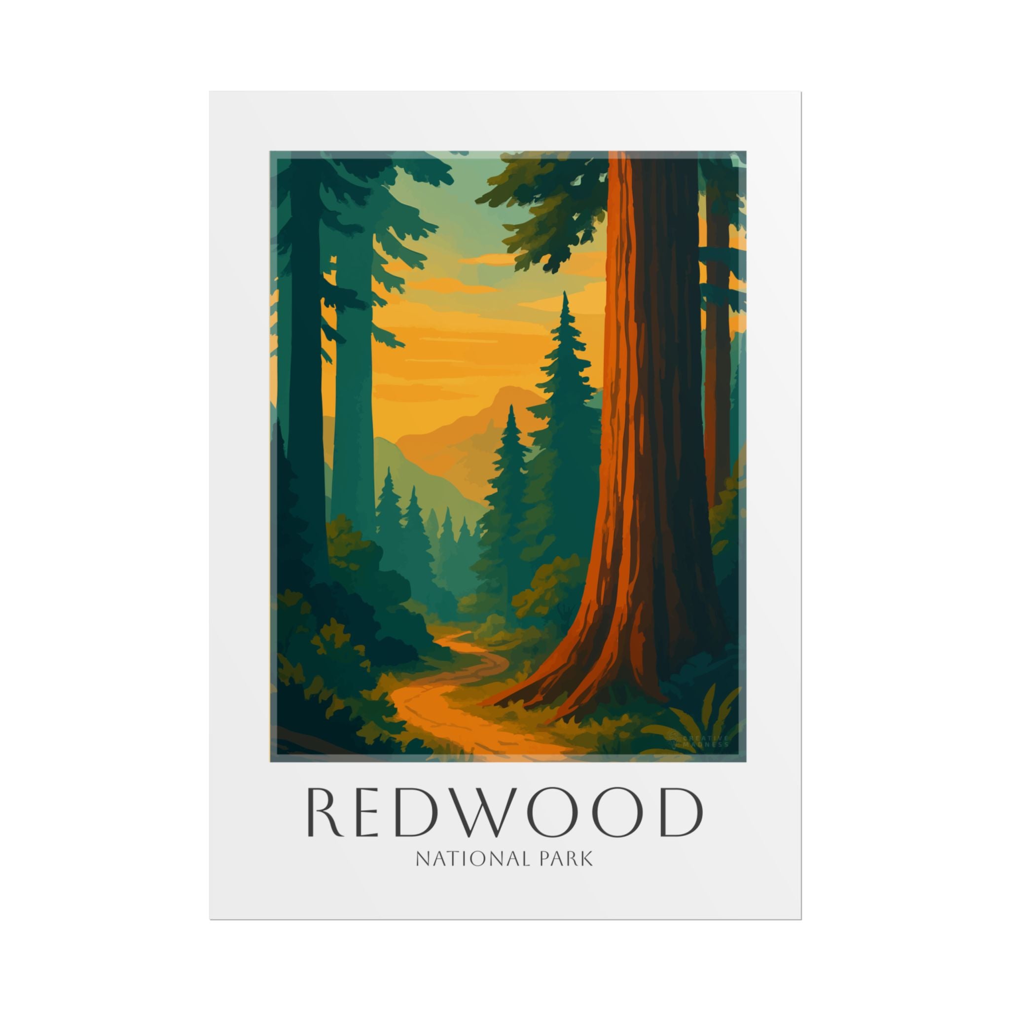 REDWOOD * Travel Poster * National Park Wall Art