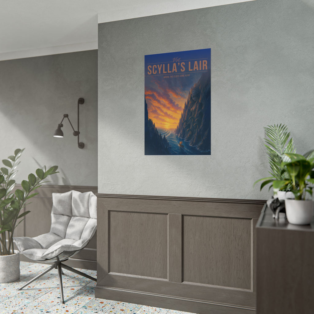 Scyllas Lair Travel Poster