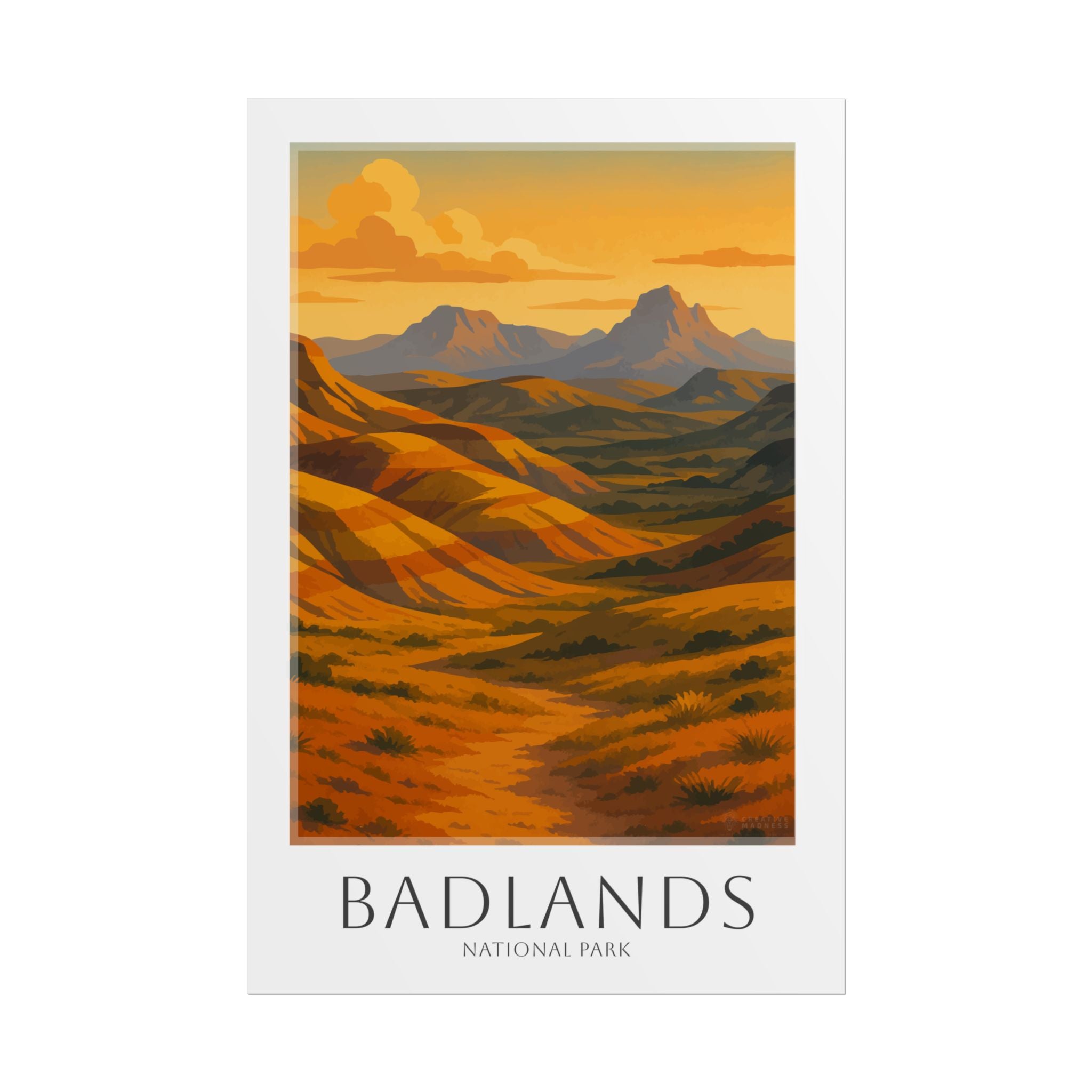 BADLANDS * Travel Poster * National Park Wall Art