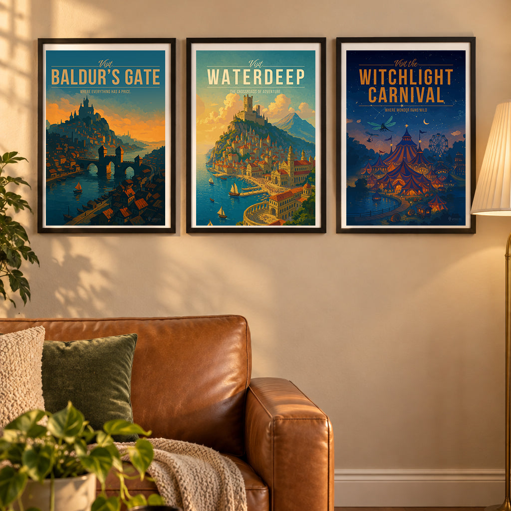 Critical Hit — 3 poster set room mockup