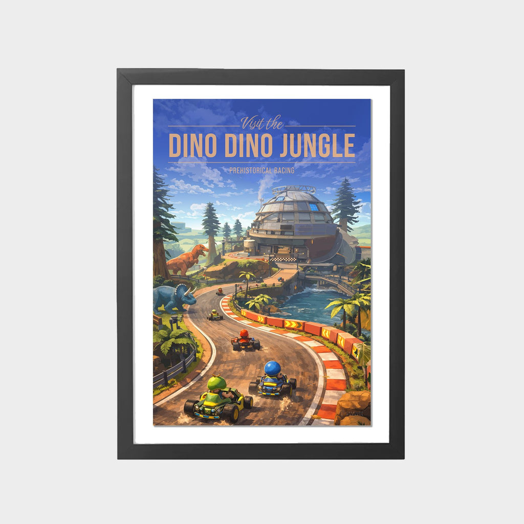 dino-dino-jungle-gray-bg-framed