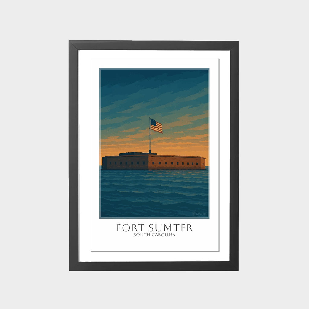 fort-sumter-gray-bg-framed