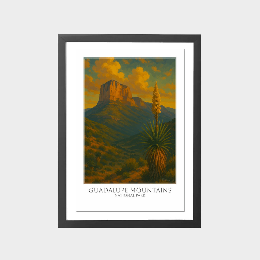 guadalupe-mountains-gray-bg-framed