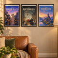 Hippogriff Journey — 3 poster set room mockup