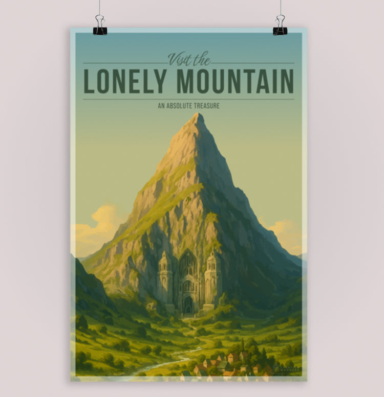 Lonely Mountain Travel Poster