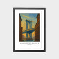 manhattan-bridge-gray-bg-framed