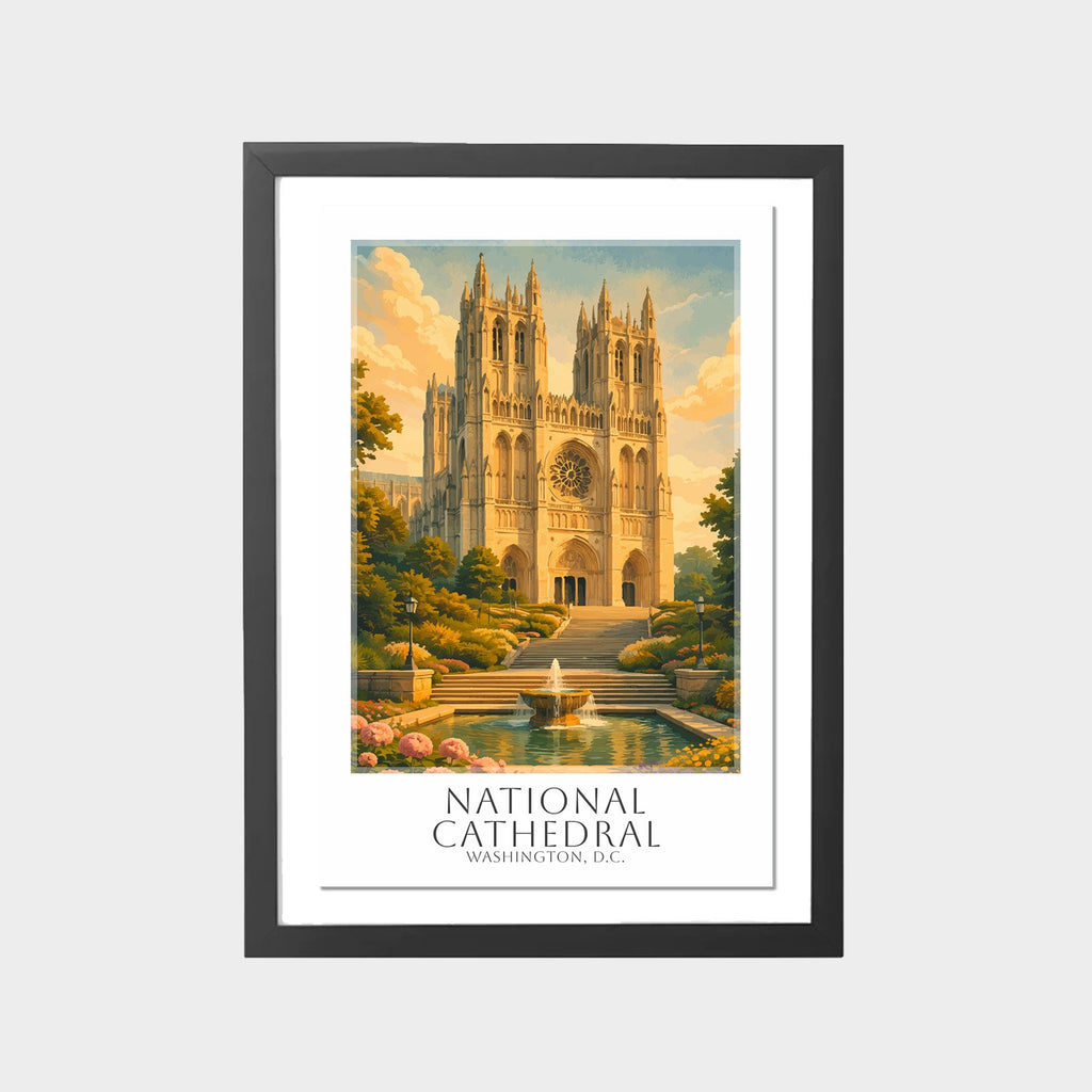 national-cathedral-gray-bg-framed