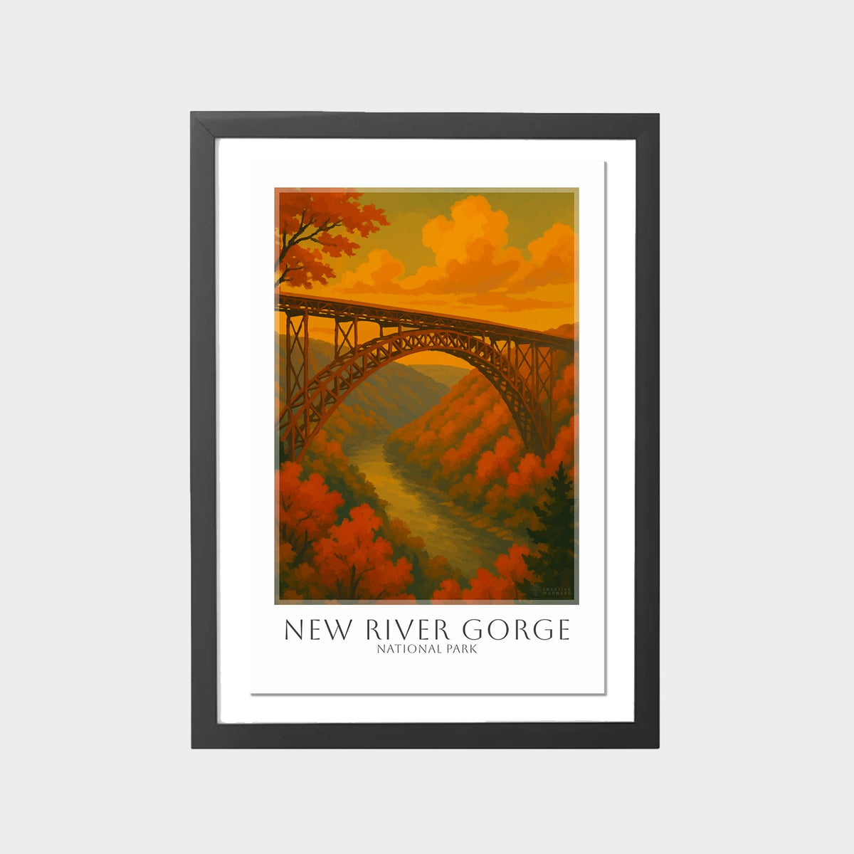 new-river-gorge-gray-bg-framed