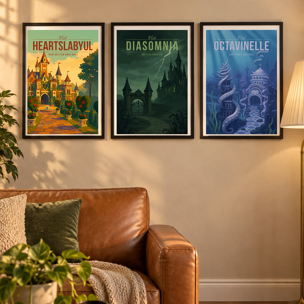 Overblot — 3 poster set room mockup