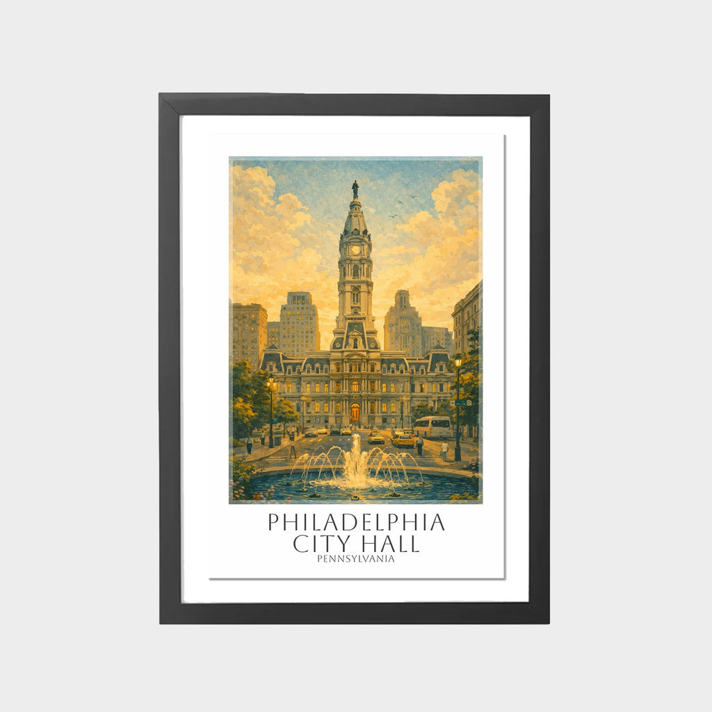 philadelphia-city-hall-gray-bg-framed