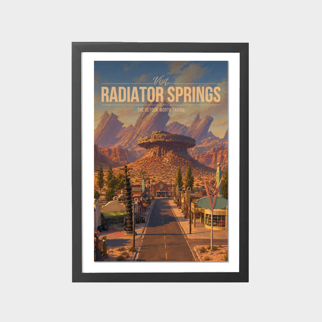 radiator-springs-gray-bg-framed