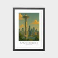 space-needle-gray-bg-framed