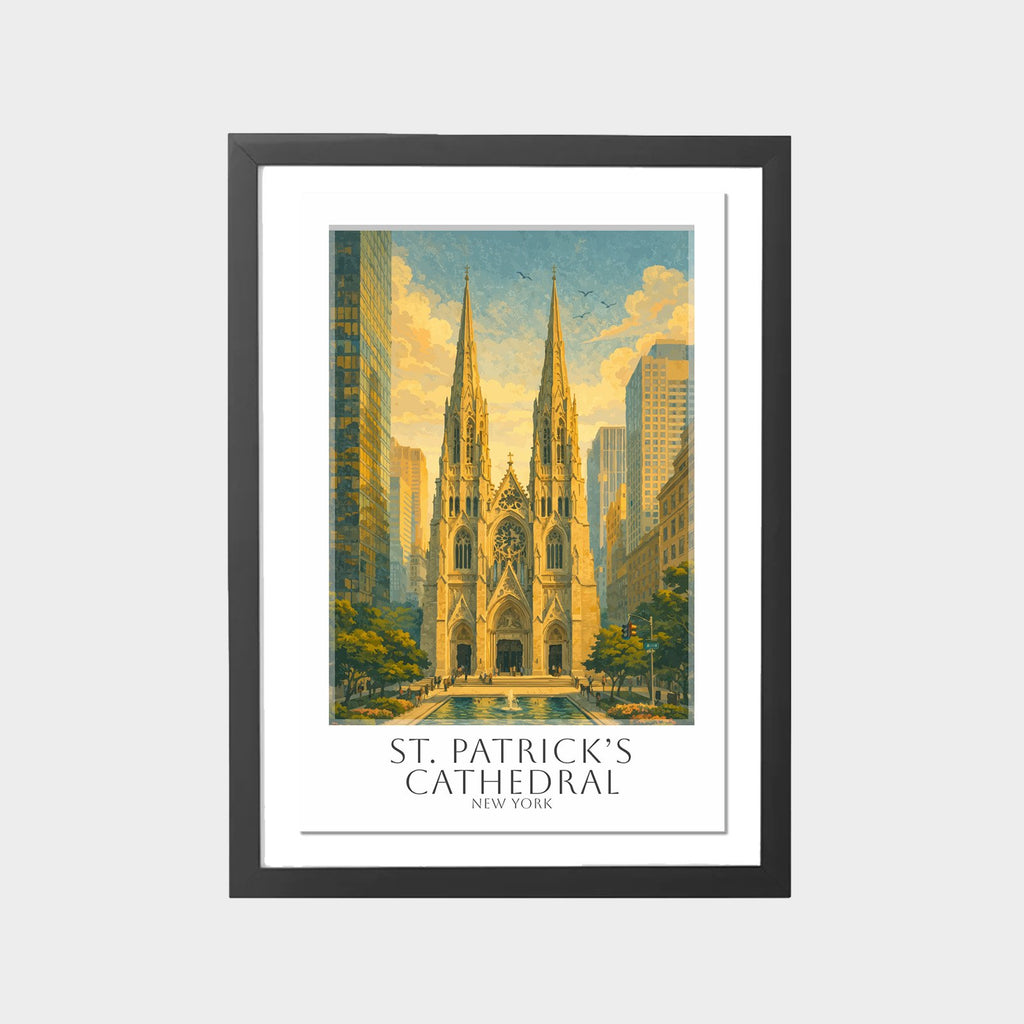 st-patricks-cathedral-gray-bg-framed