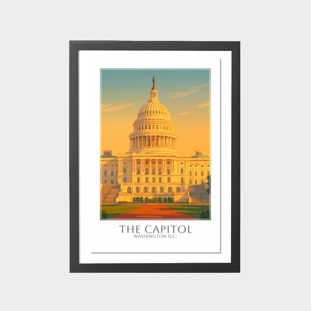 the-us-capitol-gray-bg-framed