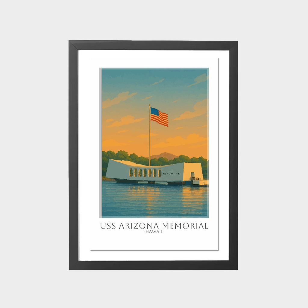 uss-arizona-memorial-gray-bg-framed