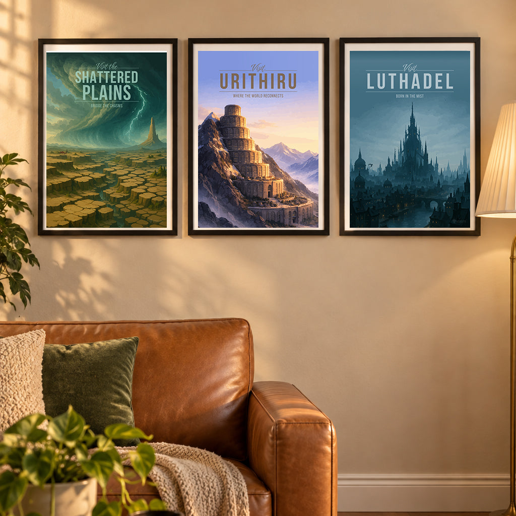 Worldhopper — 3 poster set room mockup
